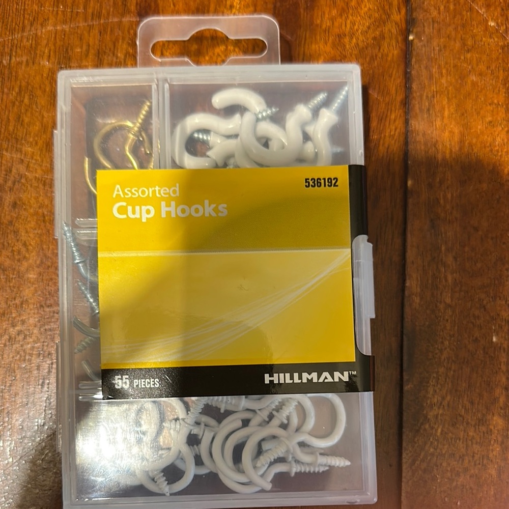 Assorted Cup Hooks - White